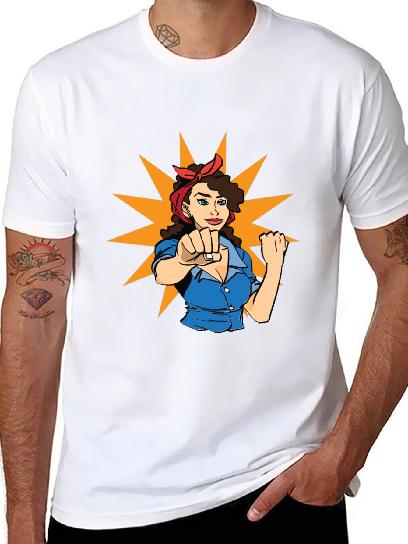 Rosie the Riveter Graphic T-Shirt - Black