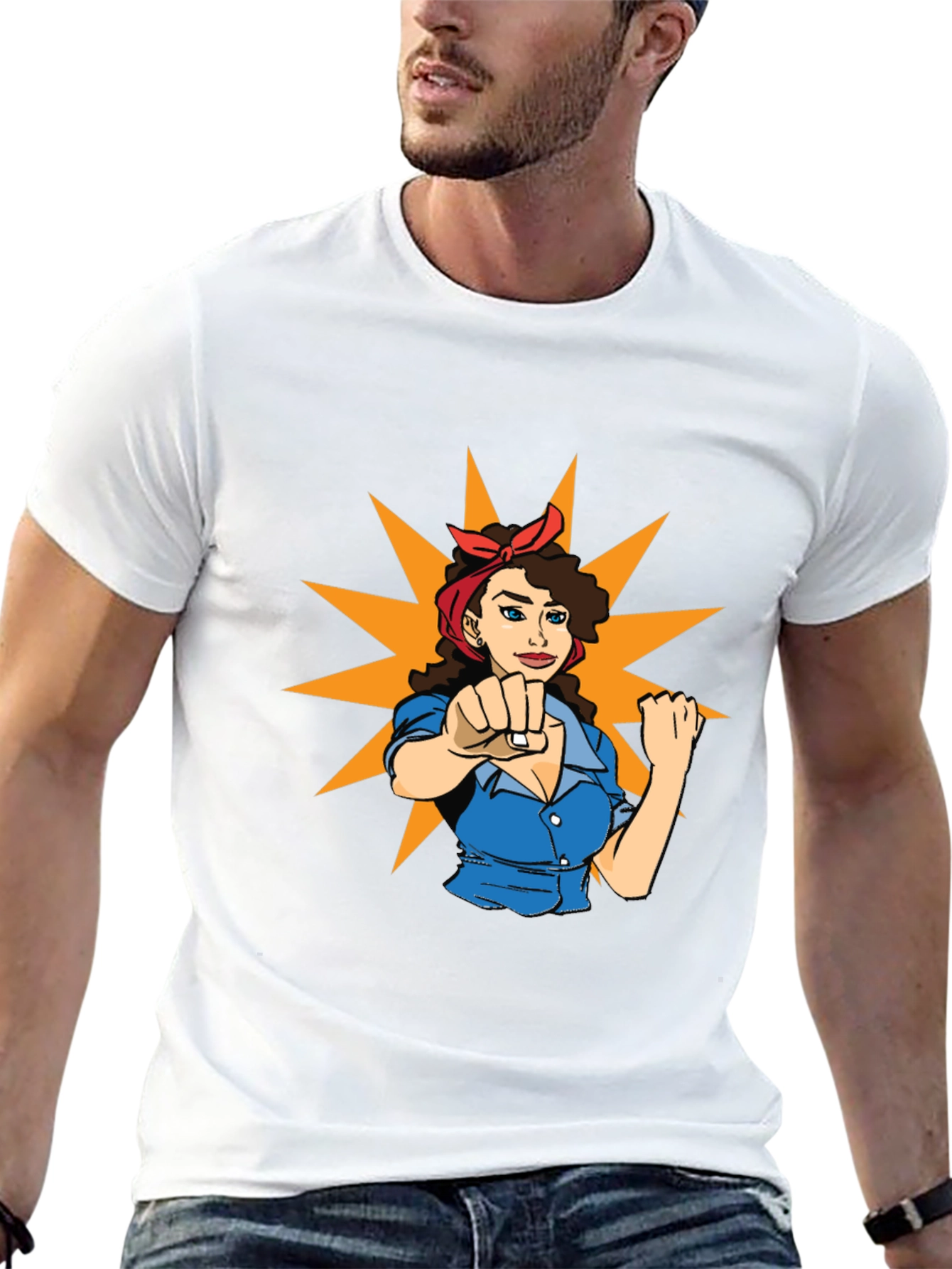 Rosie the Riveter Graphic T-Shirt - Black