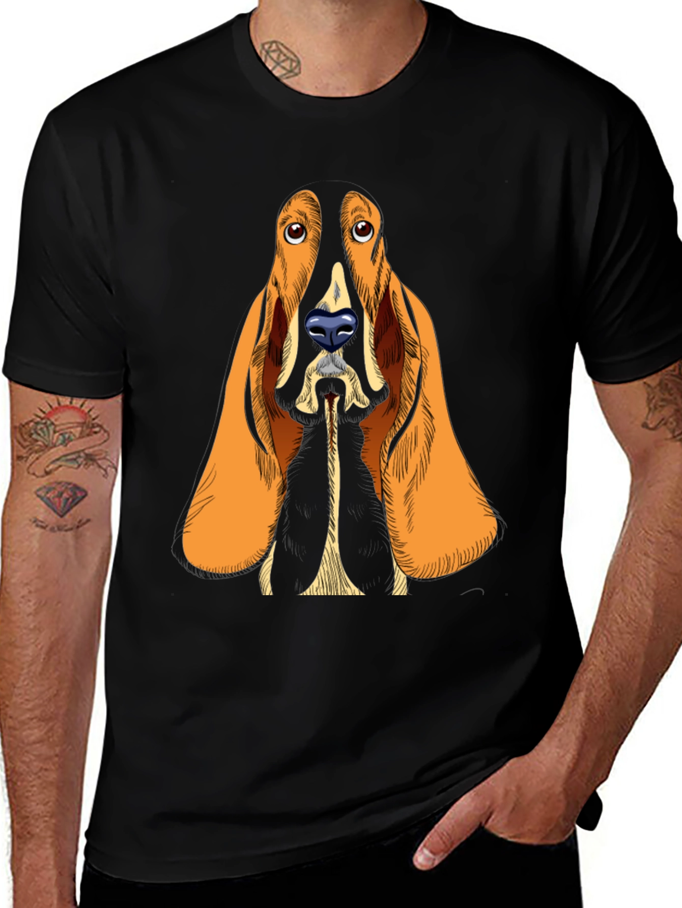 Dog Graphic Print T-Shirt - Unique Canine Design
