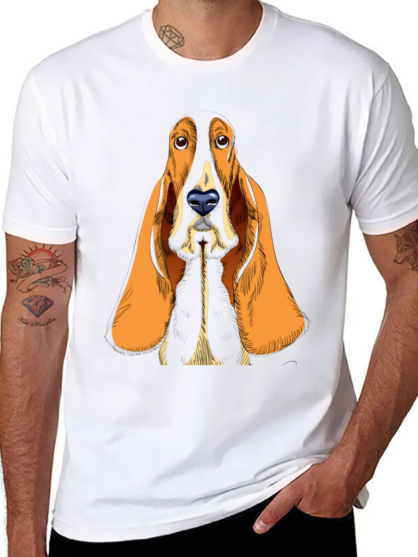 Dog Graphic Print T-Shirt - Unique Canine Design
