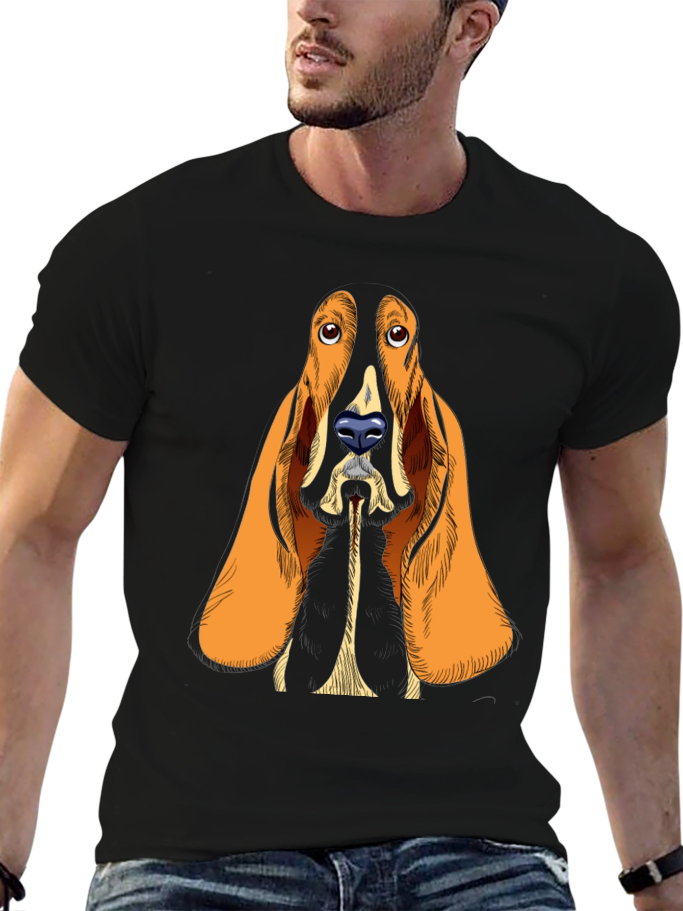 Dog Graphic Print T-Shirt - Unique Canine Design