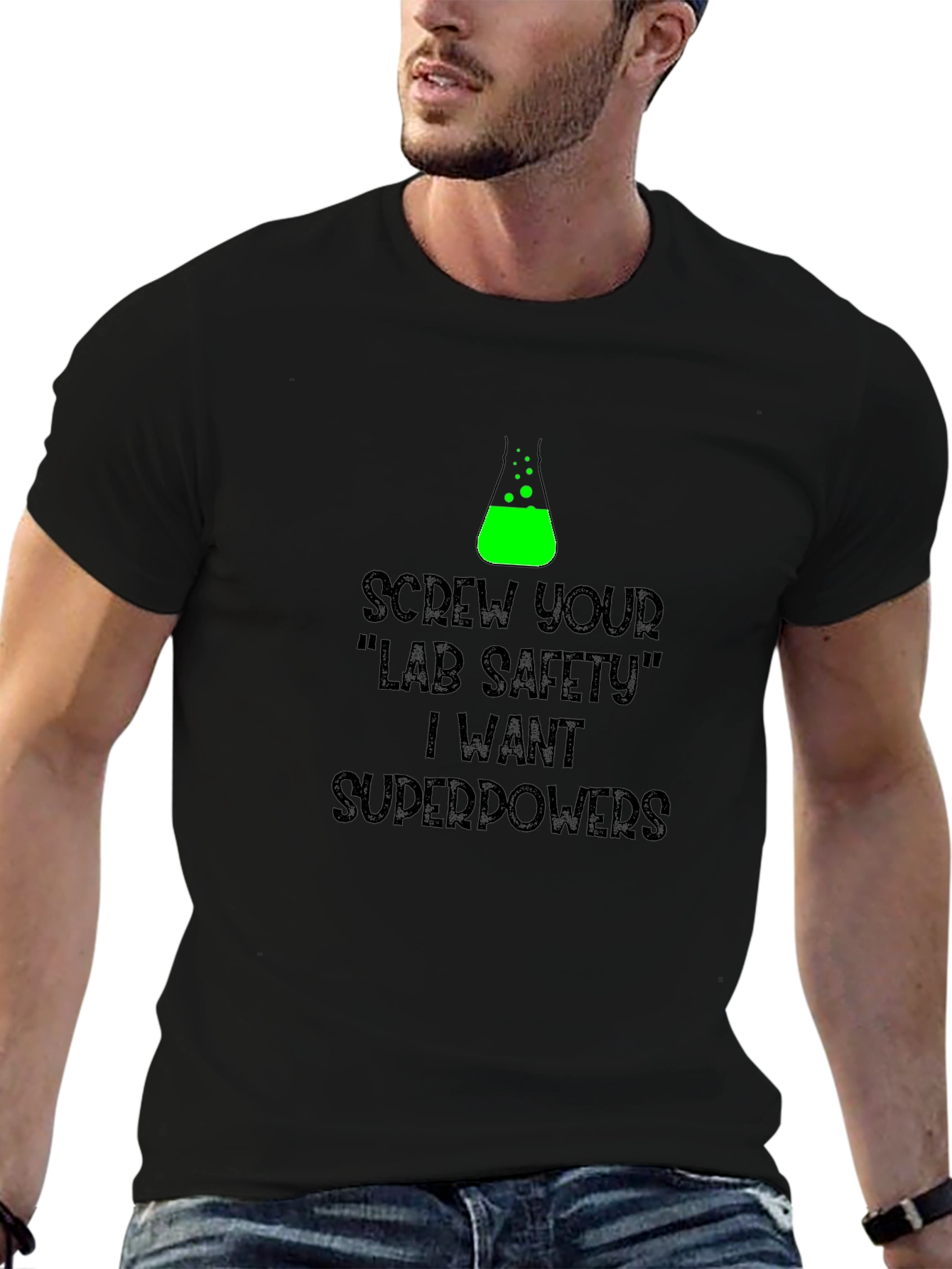 Lab Safety Superpowers Graphic Tee - Black