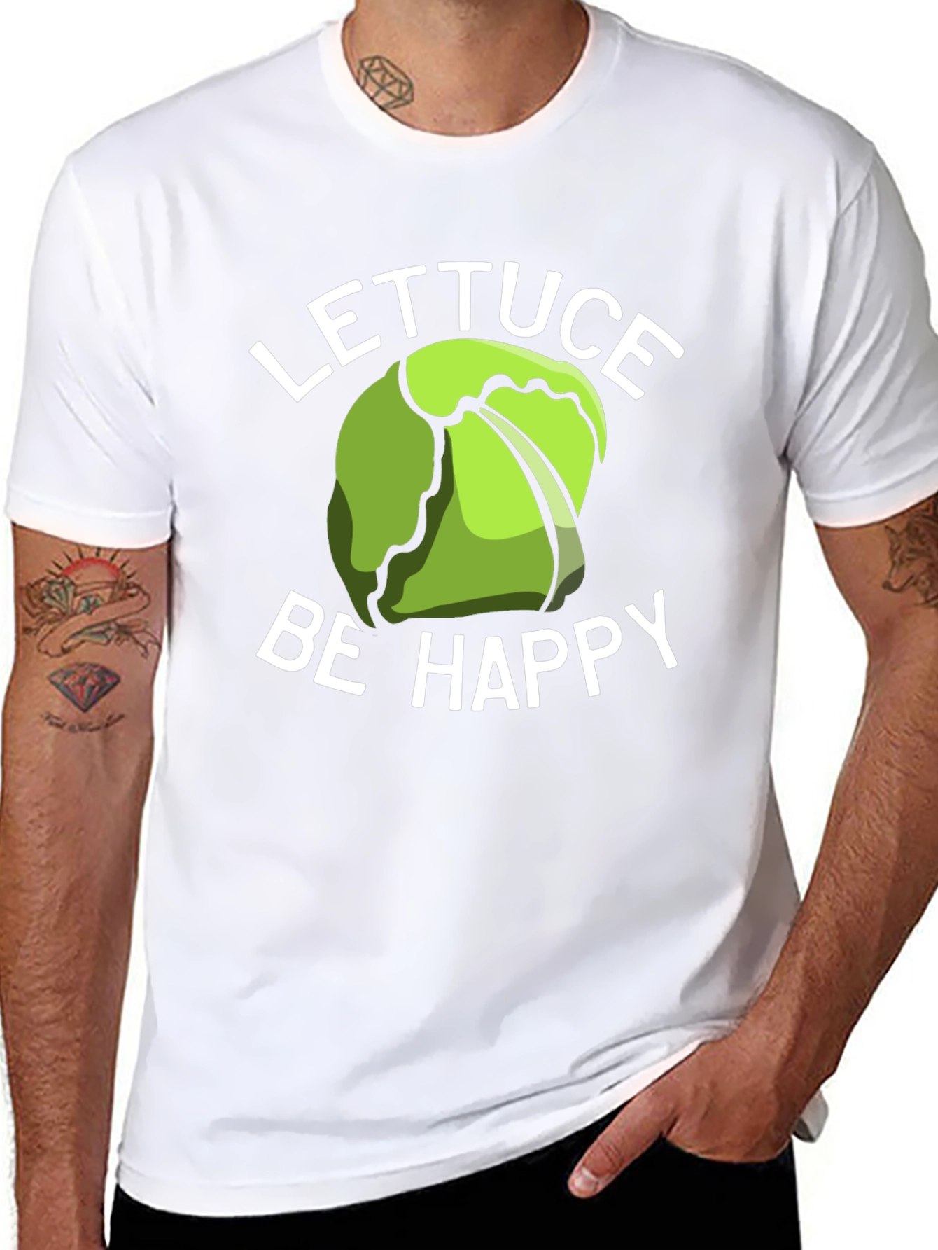 Lettuce Be Happy T-Shirt - Funny Graphic Tee