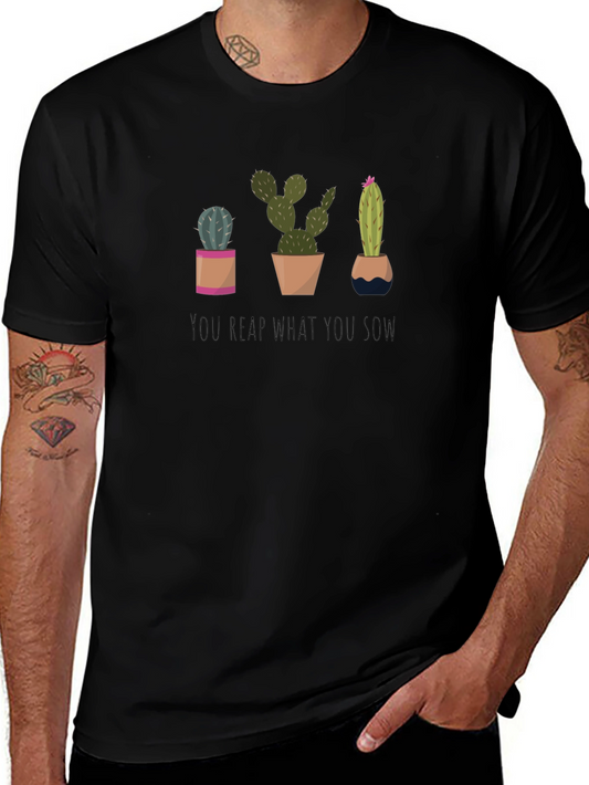 Cactus Graphic Tee: You Reap What You Sow - Black