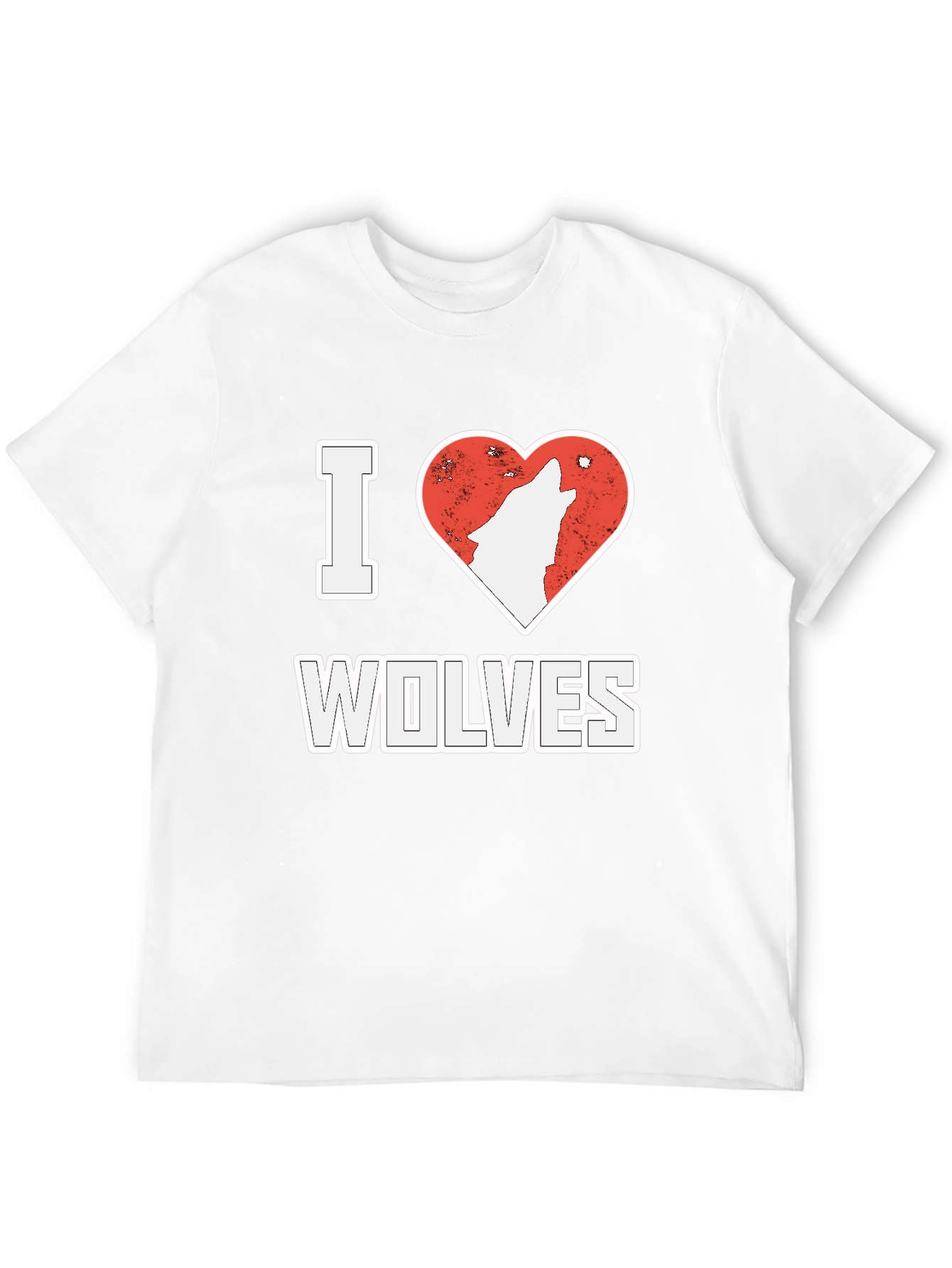 I Love Wolves T-Shirt Black