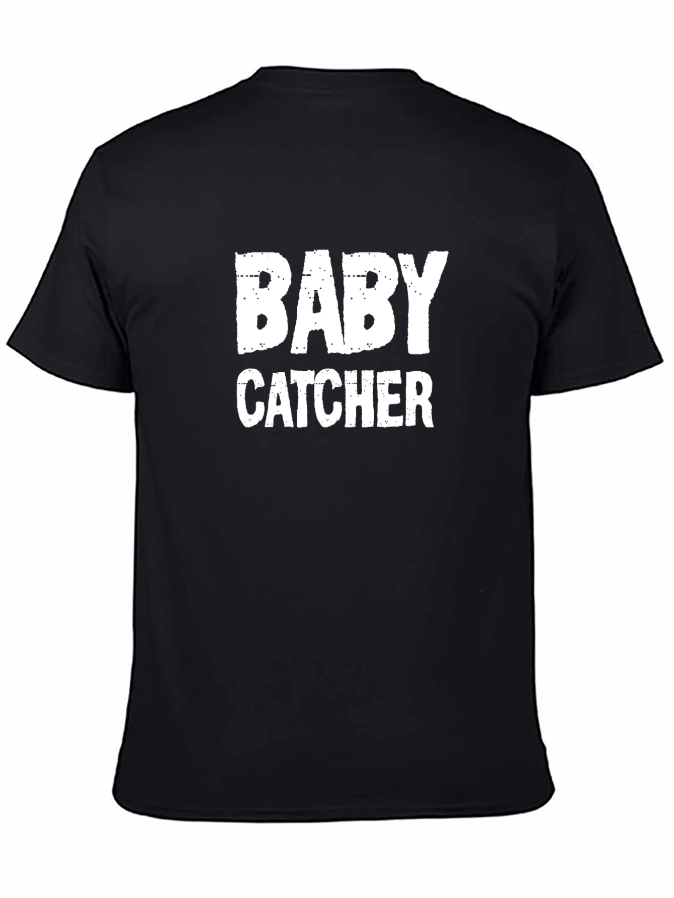 Baby Catcher Graphic Tee - Black Cotton Blend T-Shirt