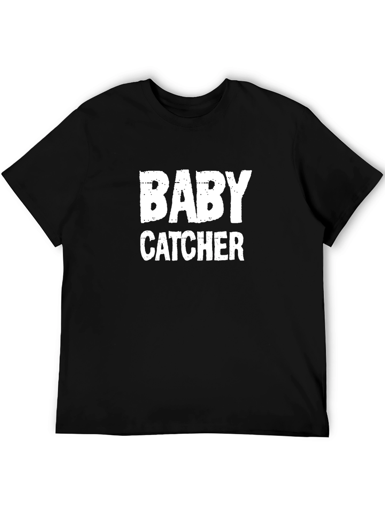 Baby Catcher Graphic Tee - Black Cotton Blend T-Shirt