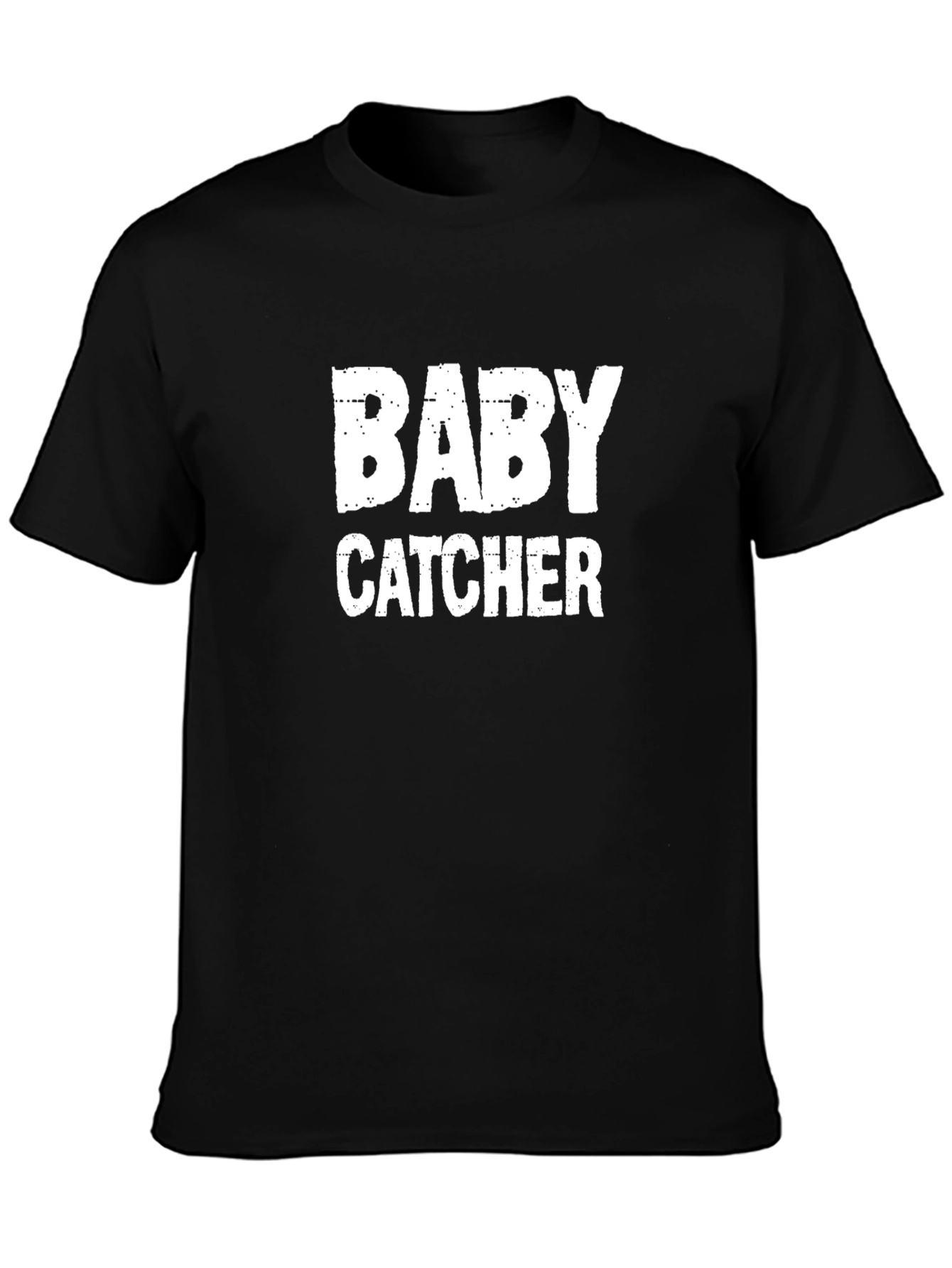 Baby Catcher Graphic Tee - Black Cotton Blend T-Shirt