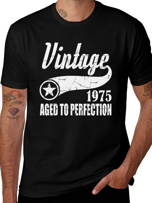 Vintage 1975 Aged to Perfection Black T-Shirt