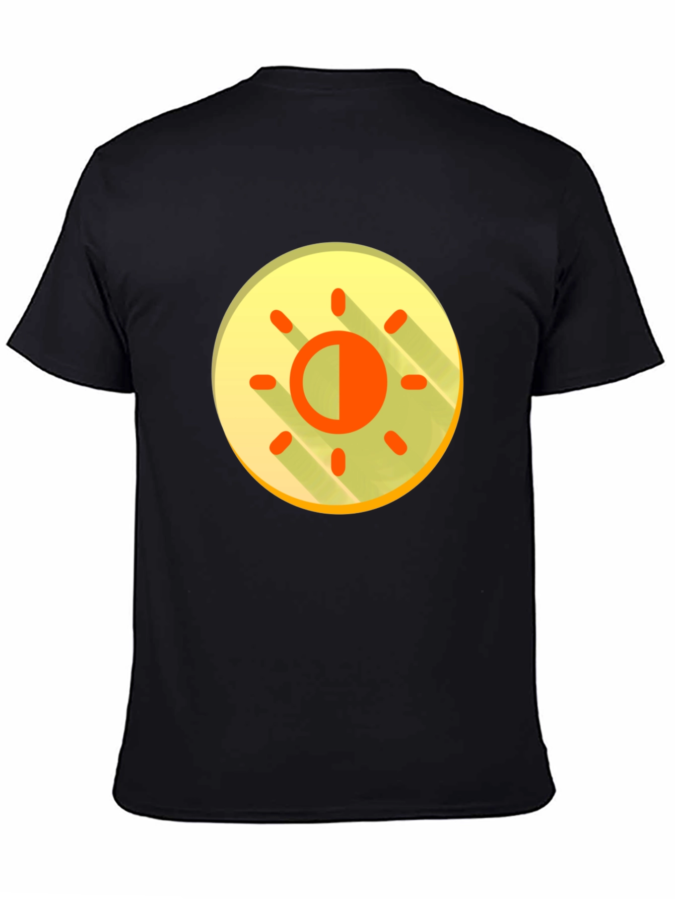Contrast Sun Graphic T-Shirt - Black