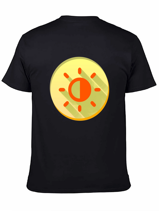 Contrast Sun Graphic T-Shirt - Black