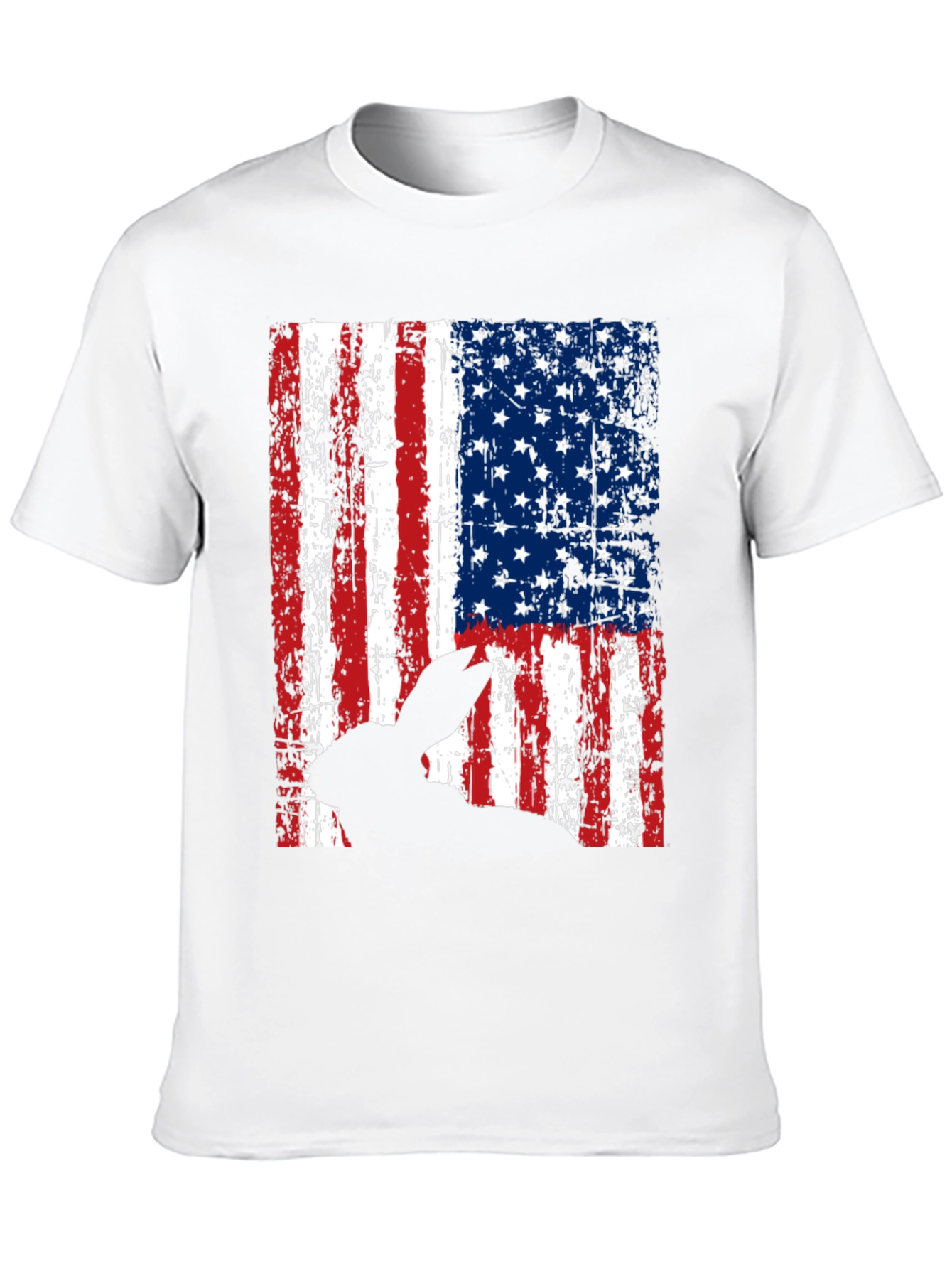 Rabbit American Flag Graphic T-Shirt