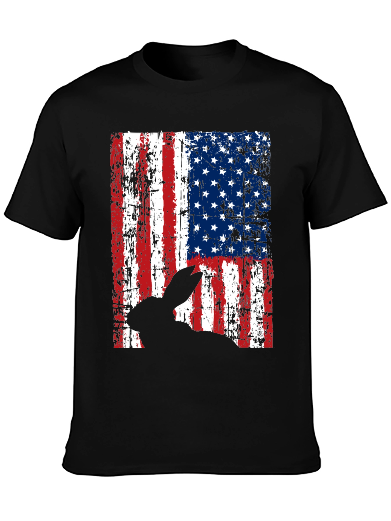 Rabbit American Flag Graphic T-Shirt