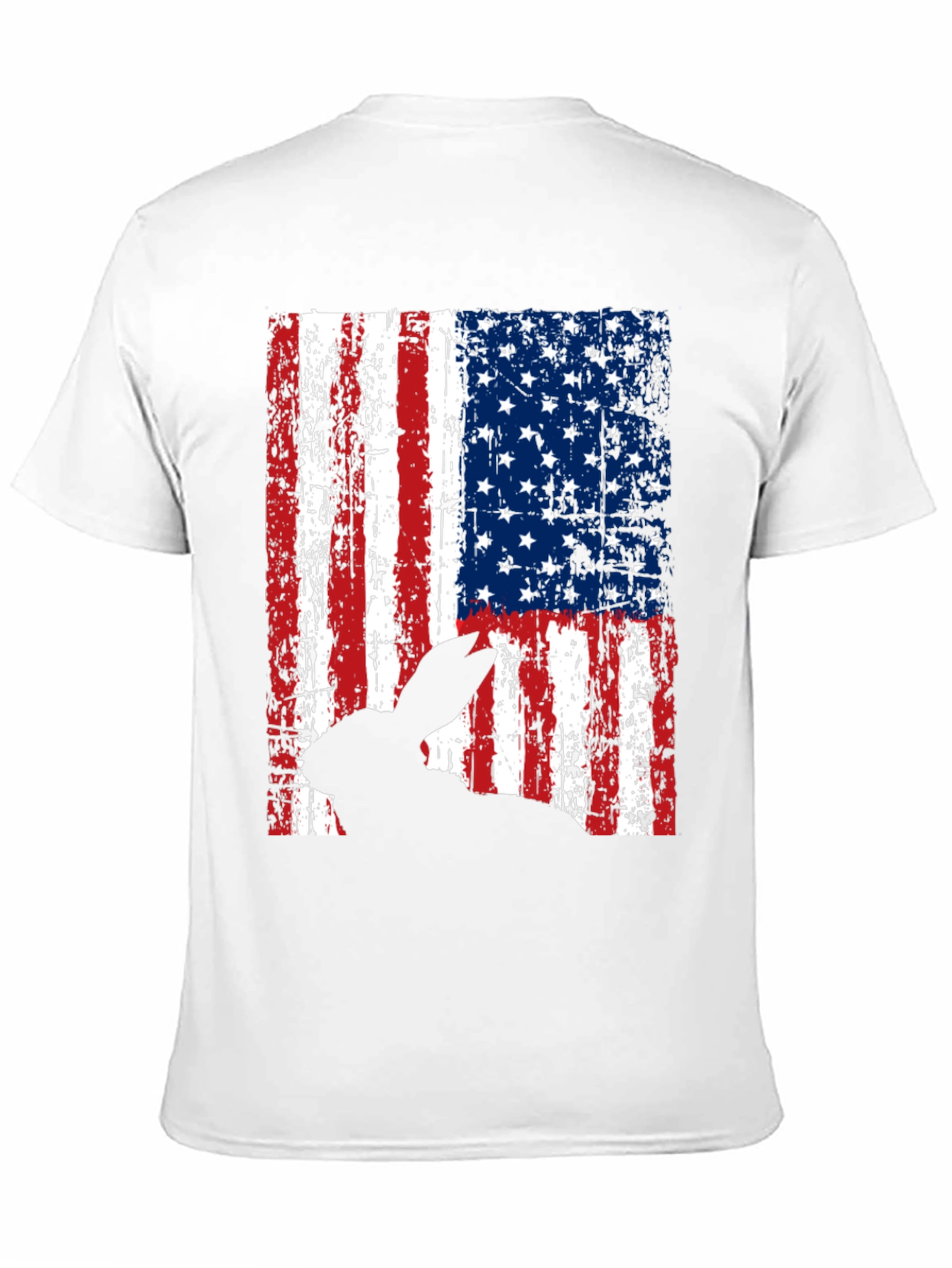 Rabbit American Flag Graphic T-Shirt