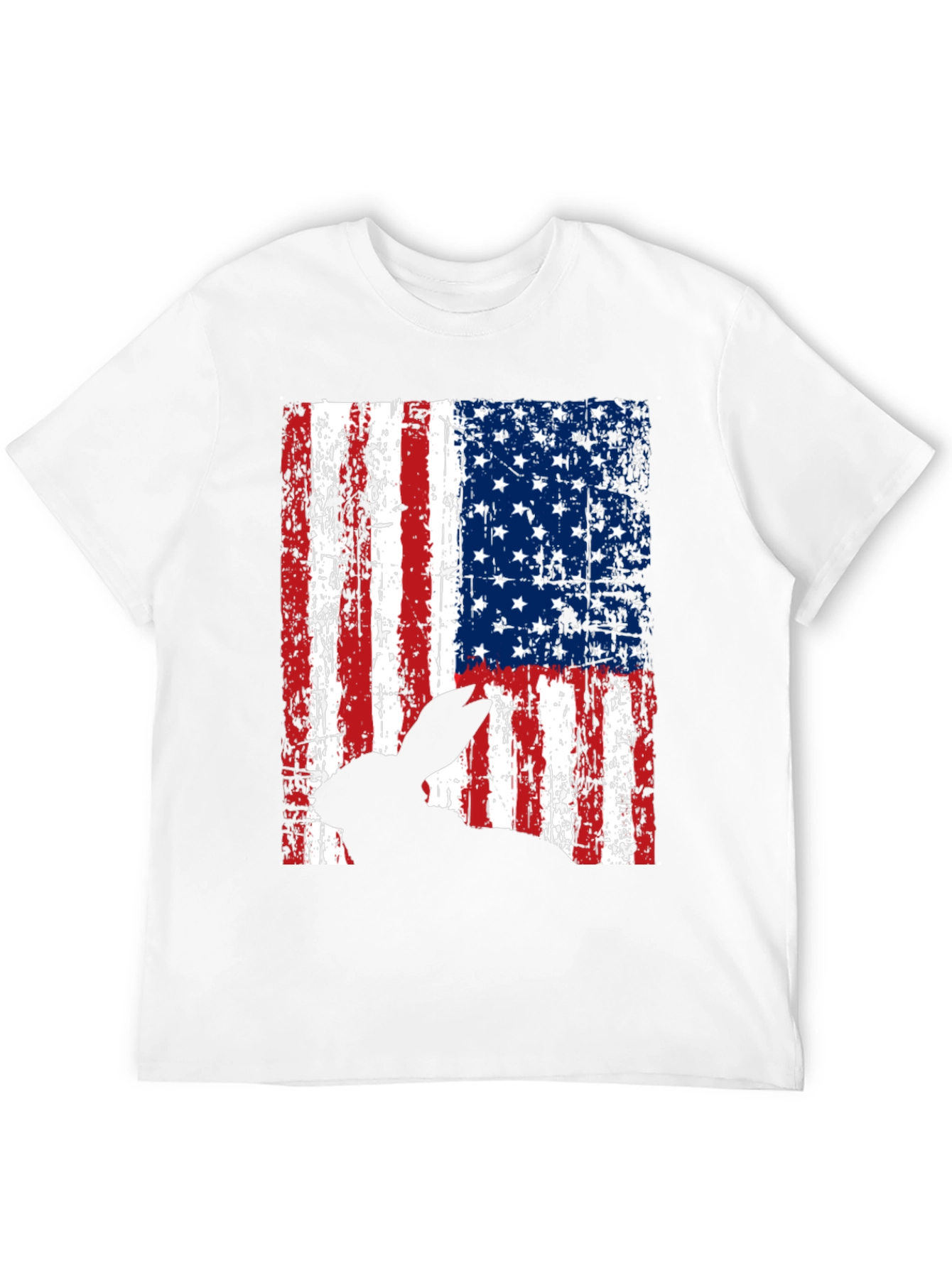 Rabbit American Flag Graphic T-Shirt