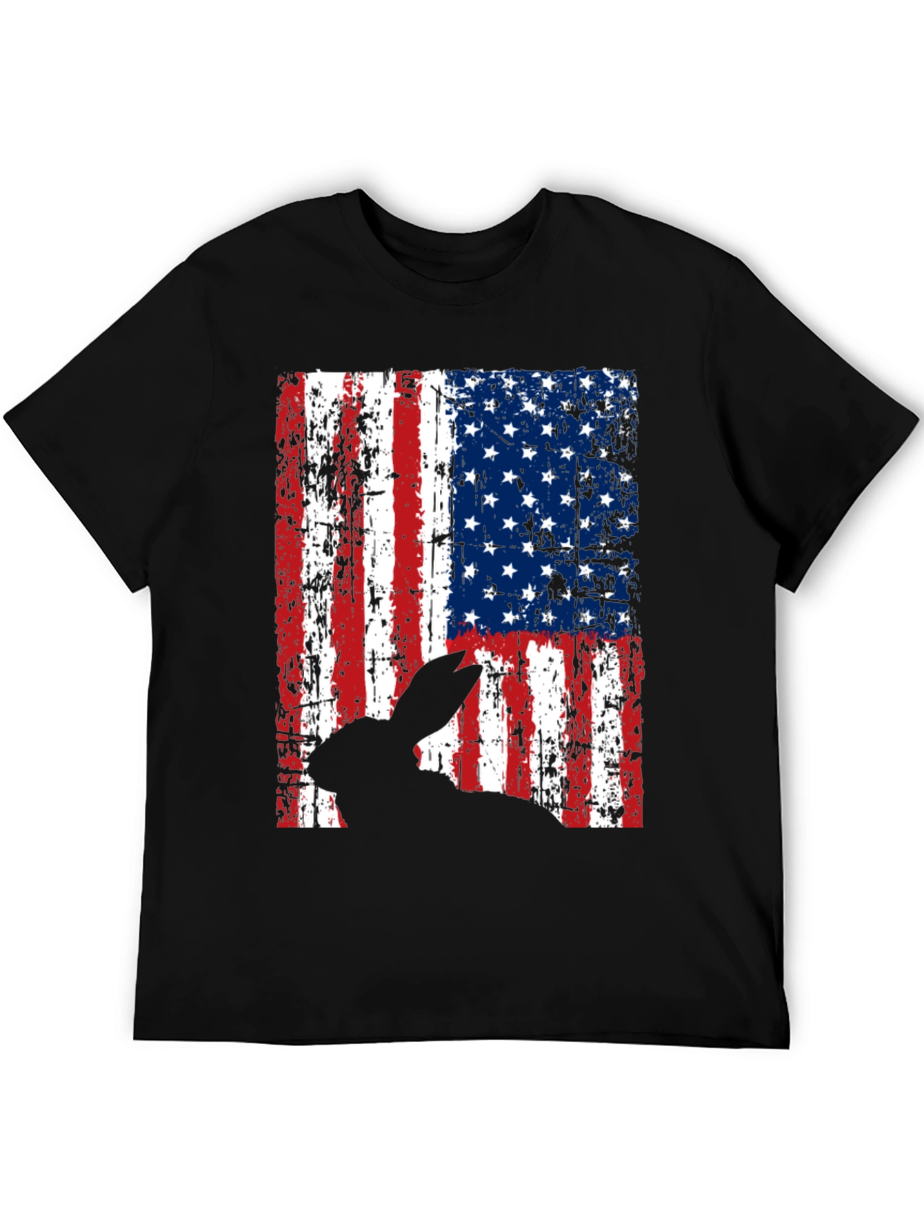 Rabbit American Flag Graphic T-Shirt