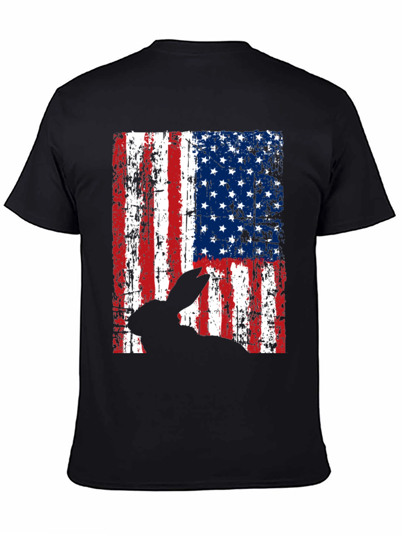 Rabbit American Flag Graphic T-Shirt