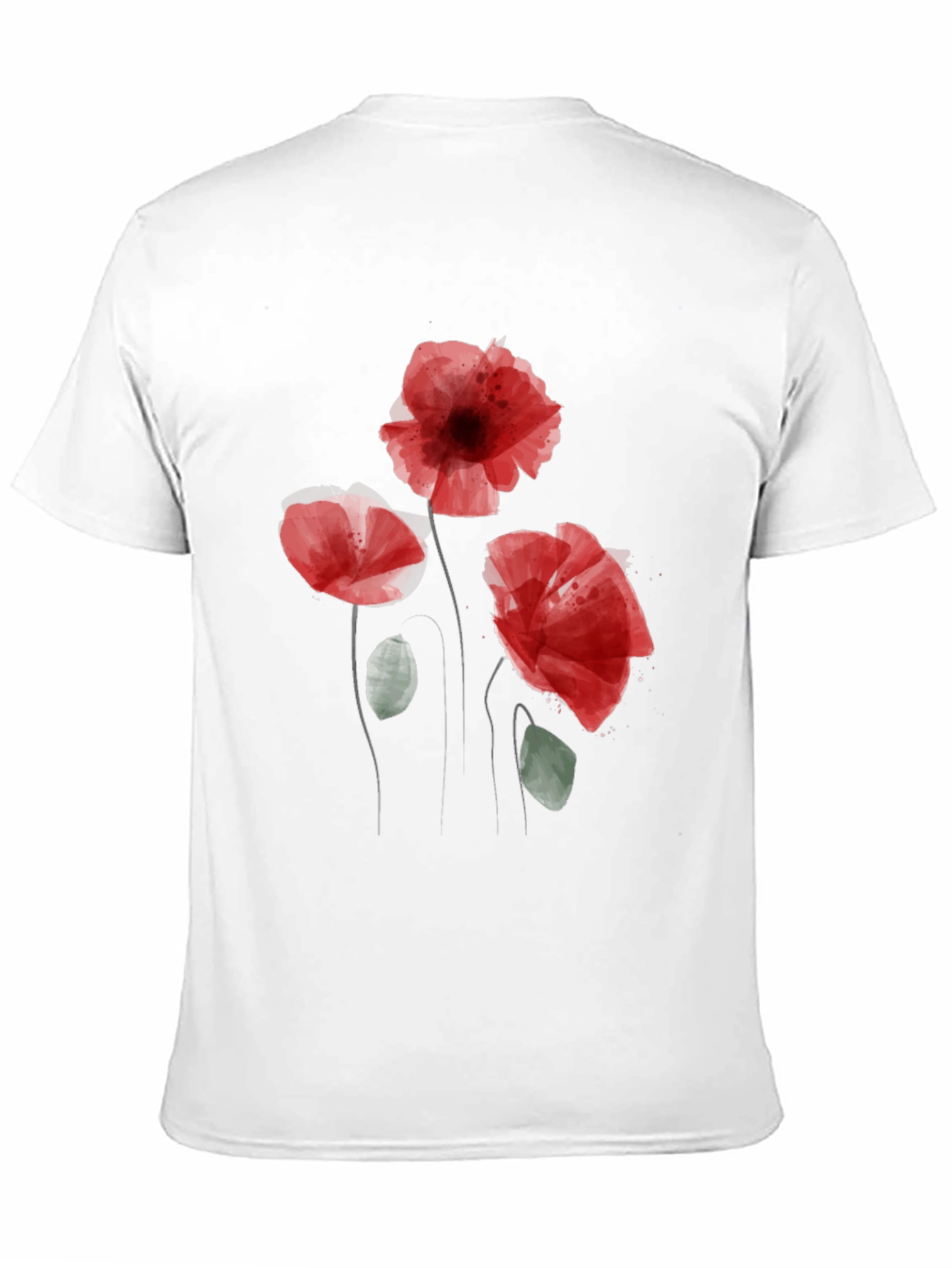 Floral Print Black Casual T-Shirt