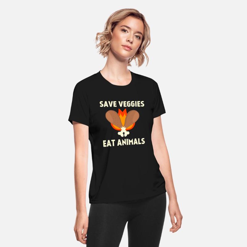 Save veggies Eat animals, Vegan slogan parody