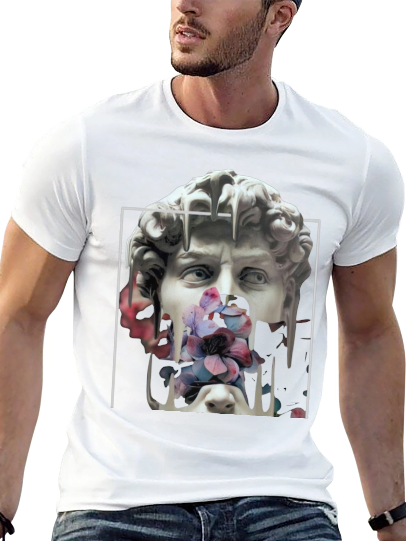 Floral David Sculpture Graphic Tee