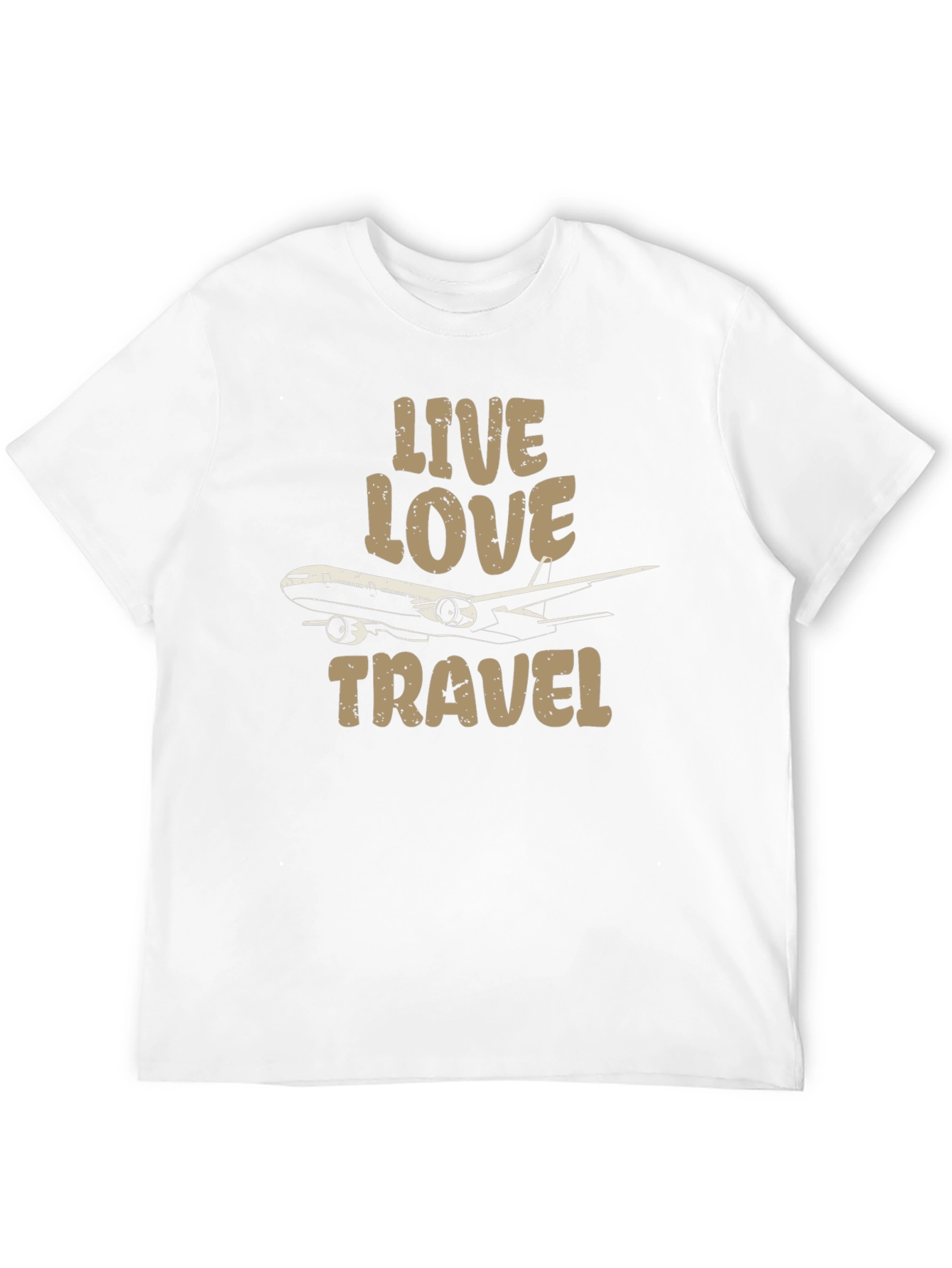 Live Love Travel T-Shirt - Airplane Design