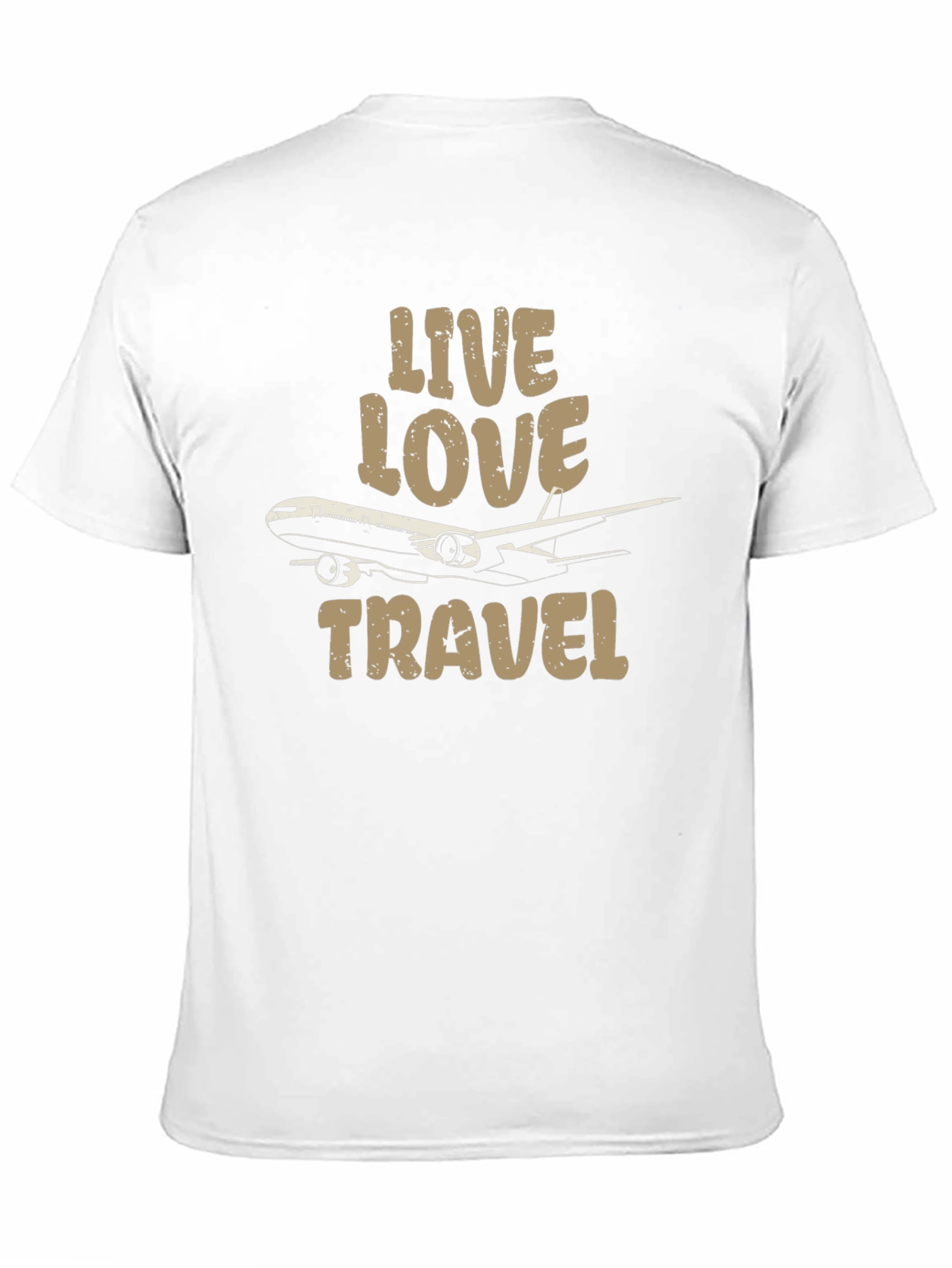 Live Love Travel T-Shirt - Airplane Design
