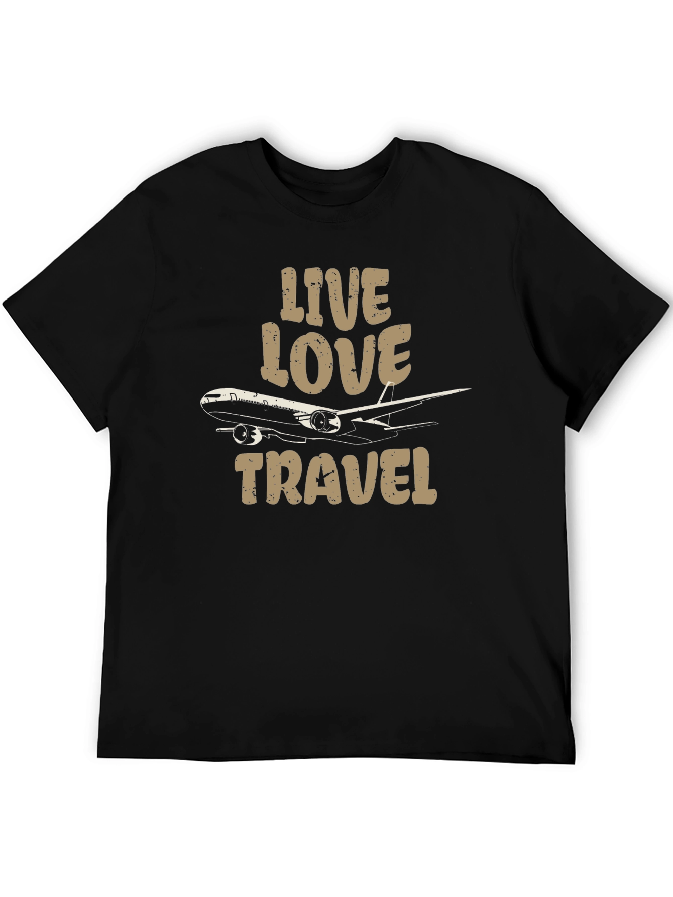 Live Love Travel T-Shirt - Airplane Design