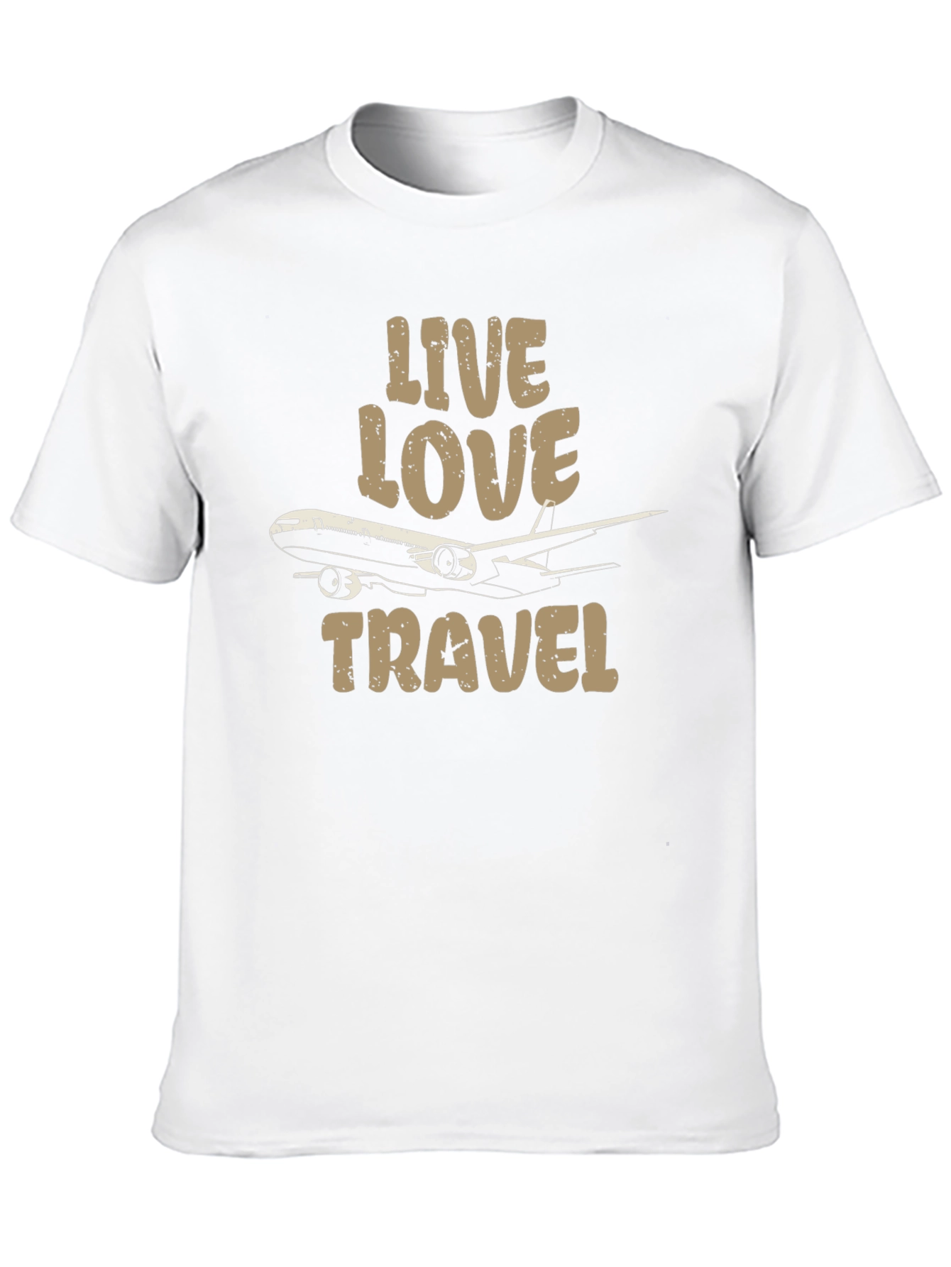 Live Love Travel T-Shirt - Airplane Design