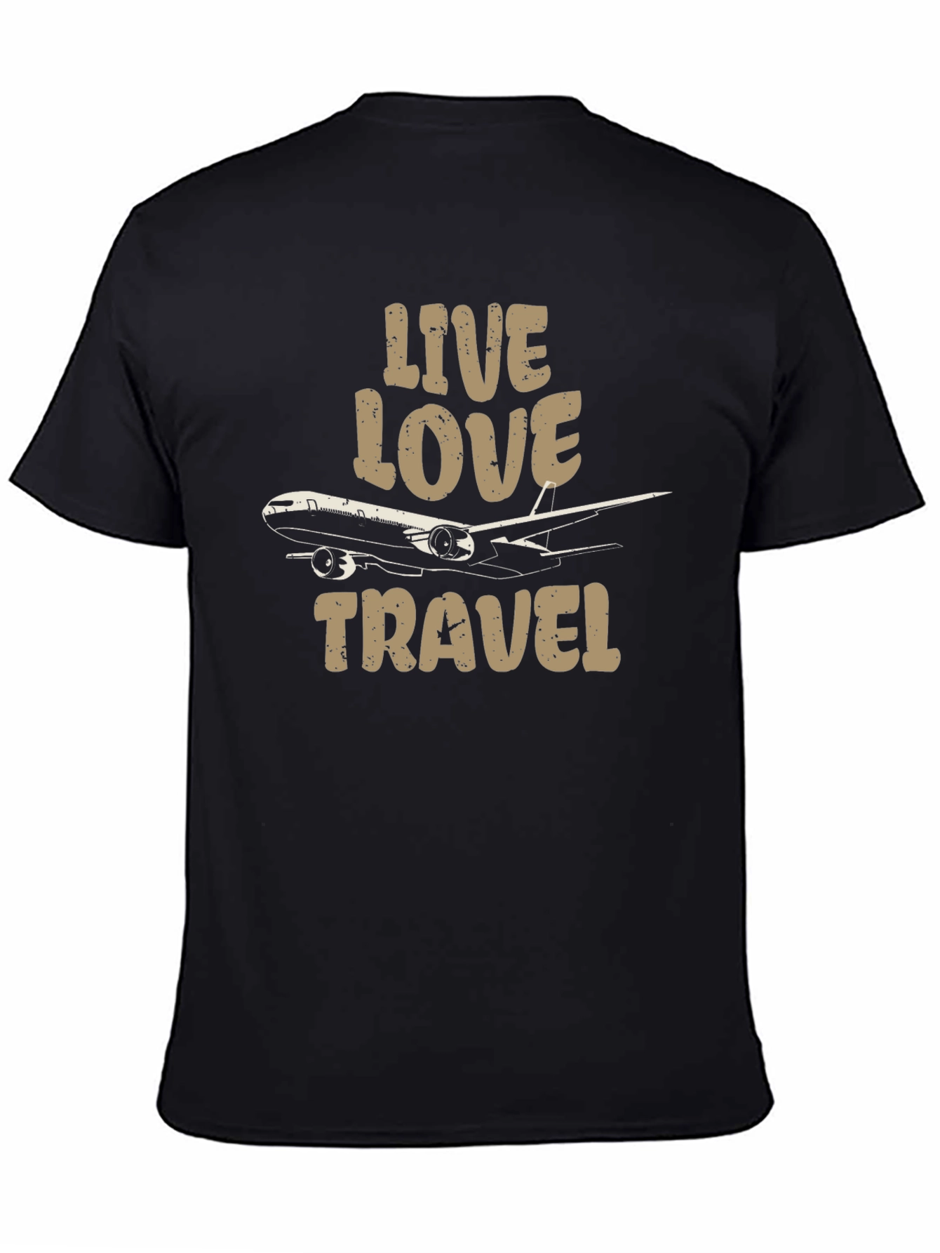 Live Love Travel T-Shirt - Airplane Design