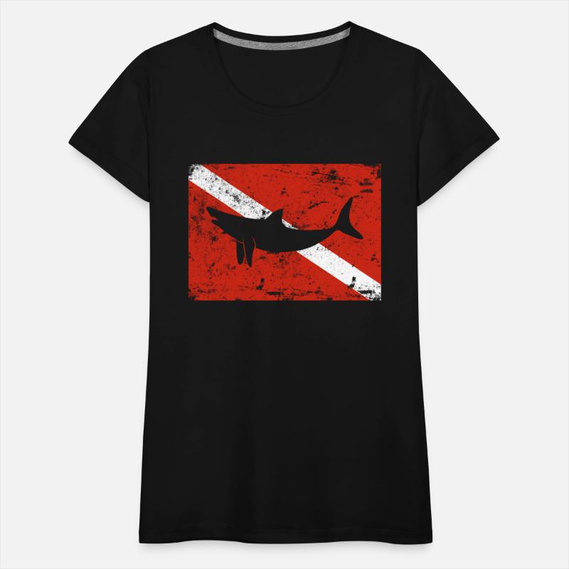 Shark On A Dive Flag Scuba