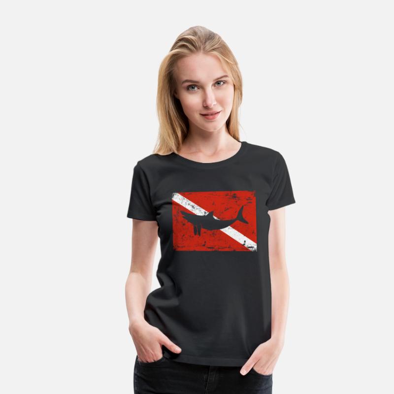 Shark On A Dive Flag Scuba