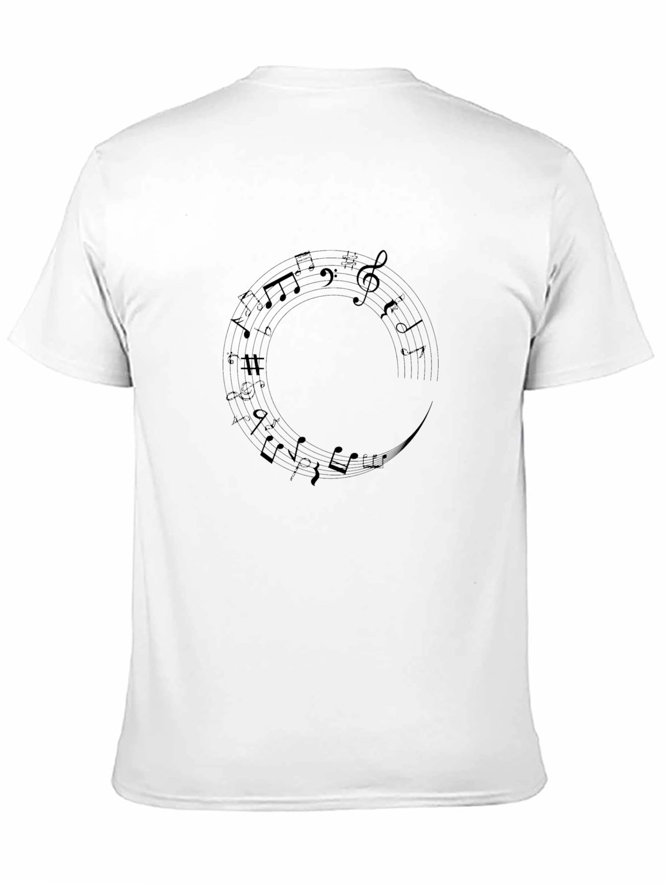 Musical Note Circle Black T-Shirt - Soft Cotton Tee