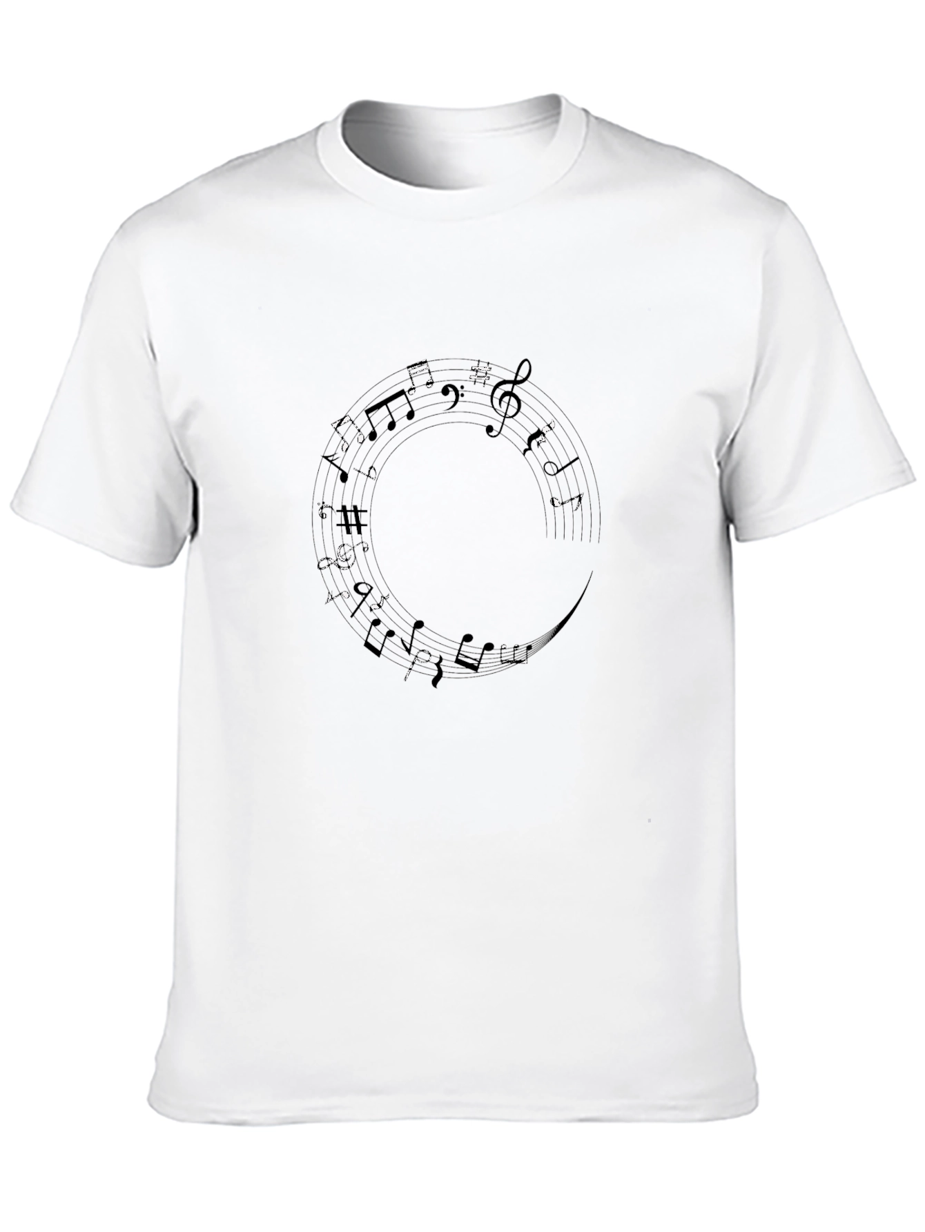 Musical Note Circle Black T-Shirt - Soft Cotton Tee