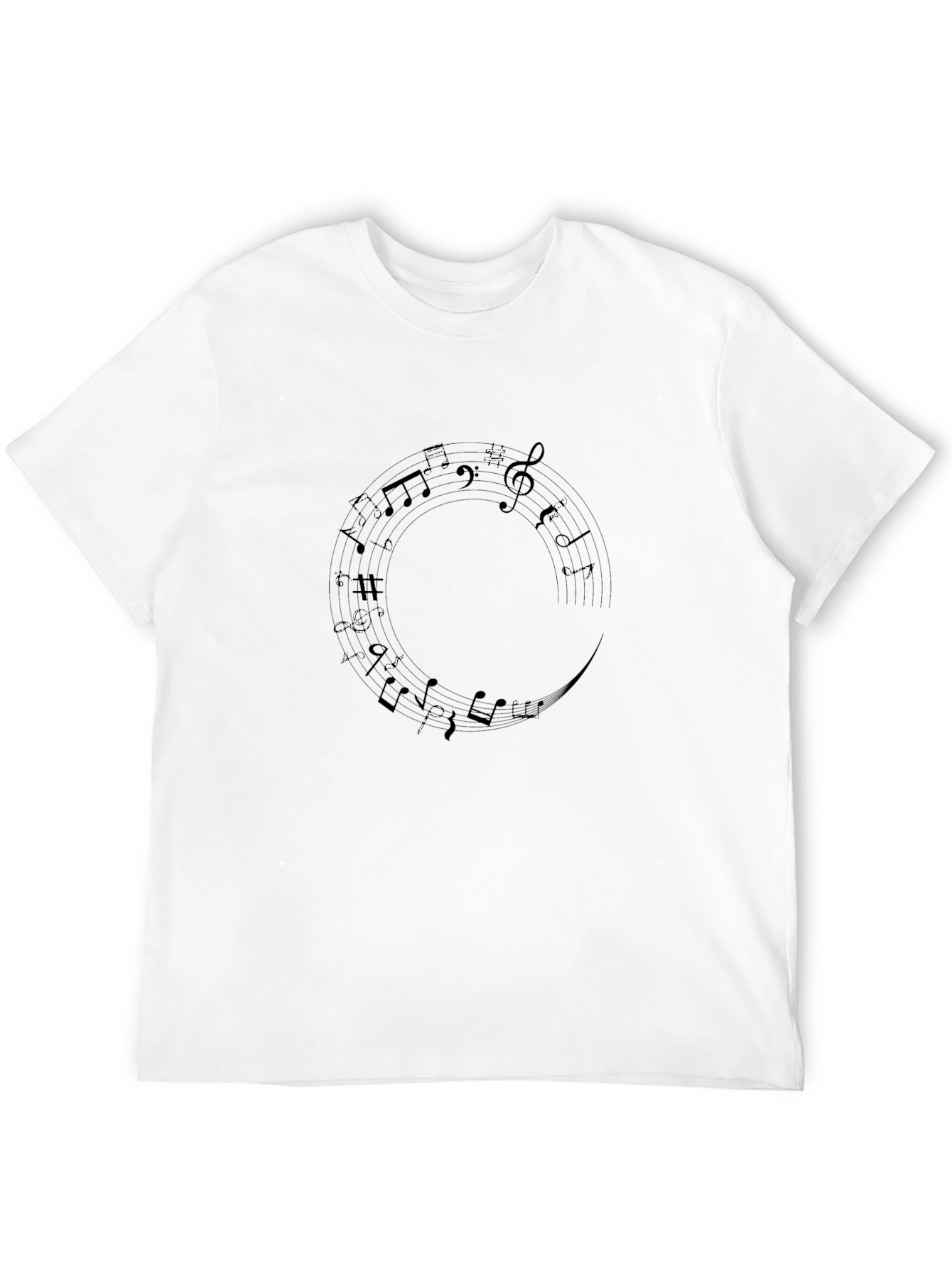 Musical Note Circle Black T-Shirt - Soft Cotton Tee