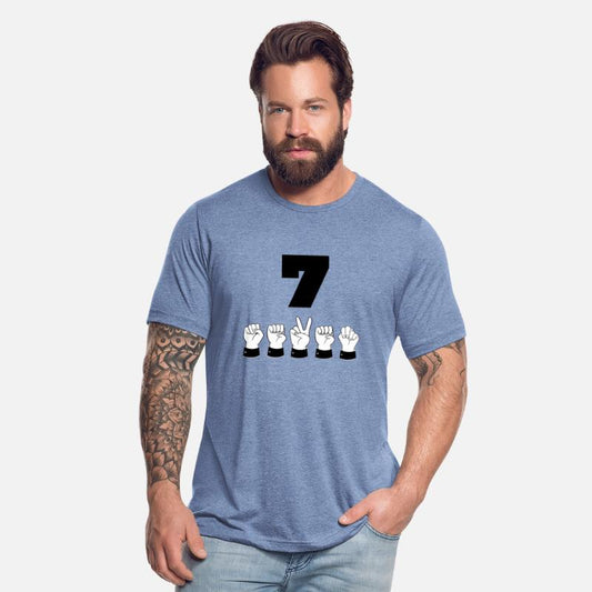 Sign Language ASL Number 7 - Age Lucky Seven