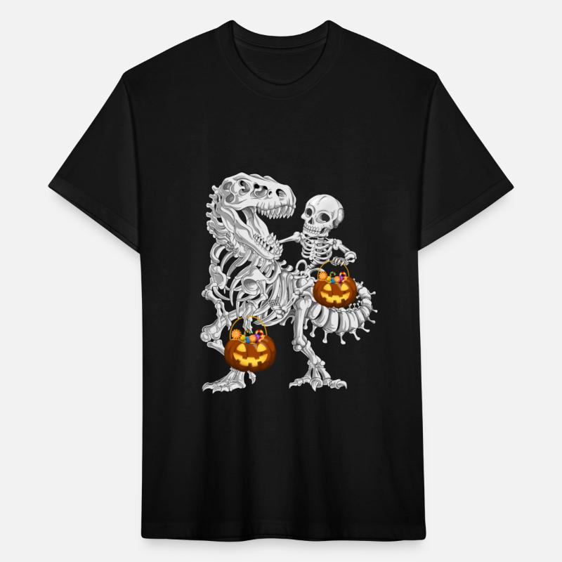 Skeleton Riding Skeleton Dino Pumpkin Halloween