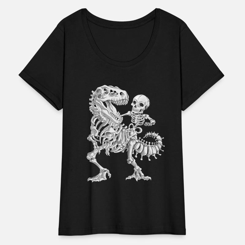 Skeleton Riding Skeleton Dinosaur T rex Halloween