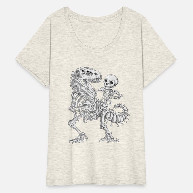 Skeleton Riding Skeleton Dinosaur T rex Halloween