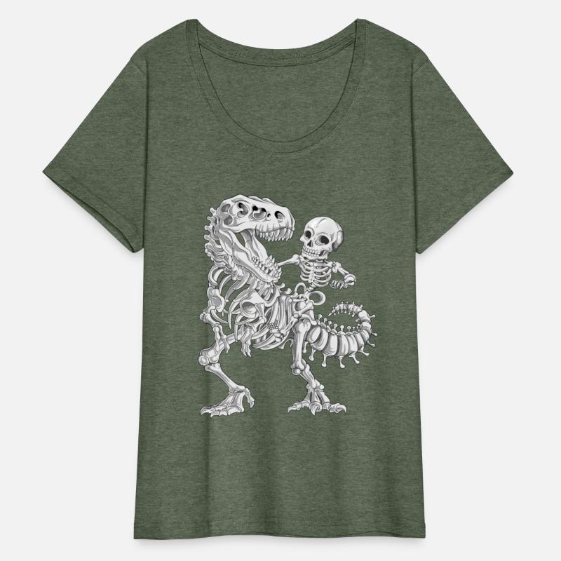 Skeleton Riding Skeleton Dinosaur T rex Halloween