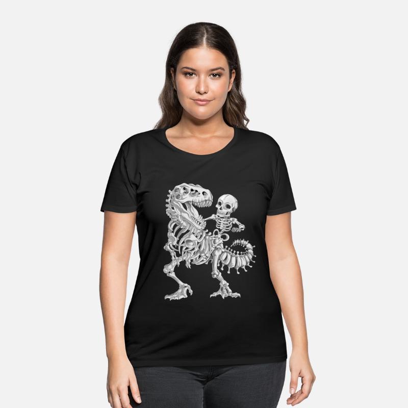 Skeleton Riding Skeleton Dinosaur T rex Halloween