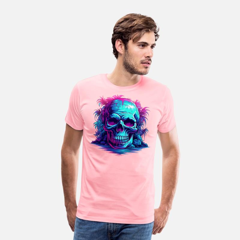 skull with tree neon light