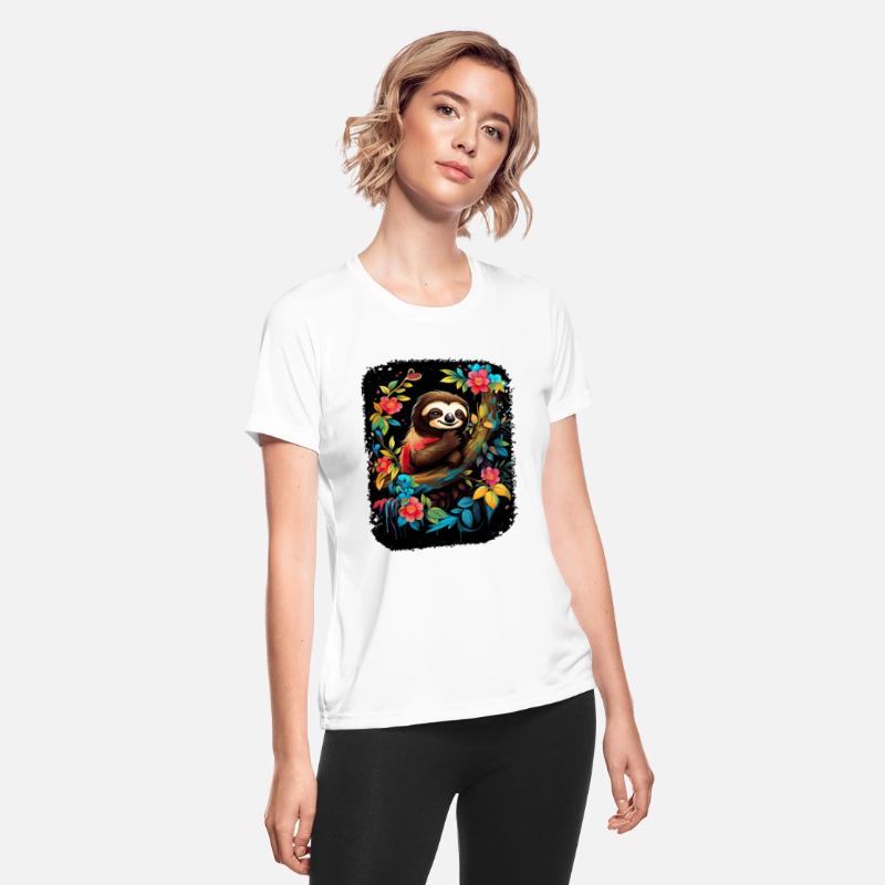 Sloth Cute Animal Floral Night Sky