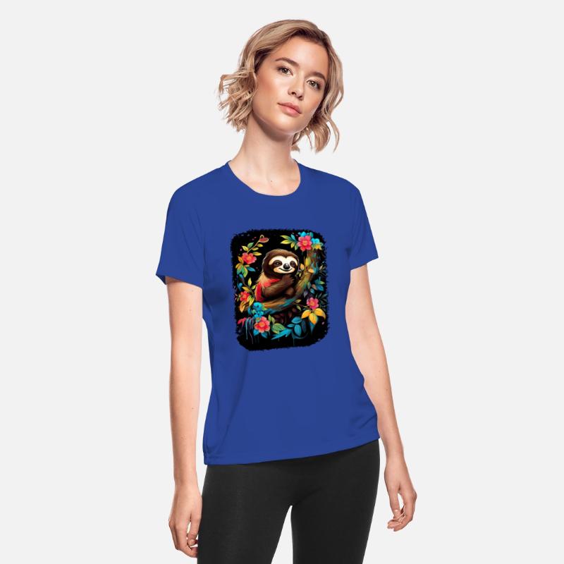 Sloth Cute Animal Floral Night Sky