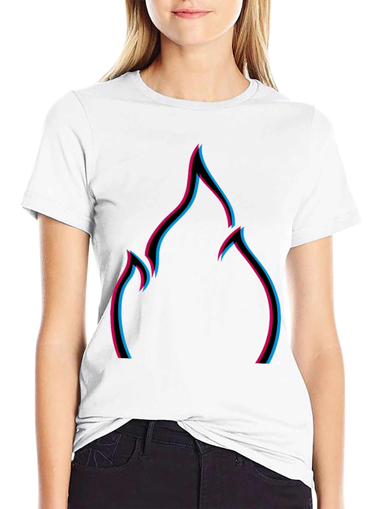 Abstract Flame Graphic Tee - Modern Black T-Shirt
