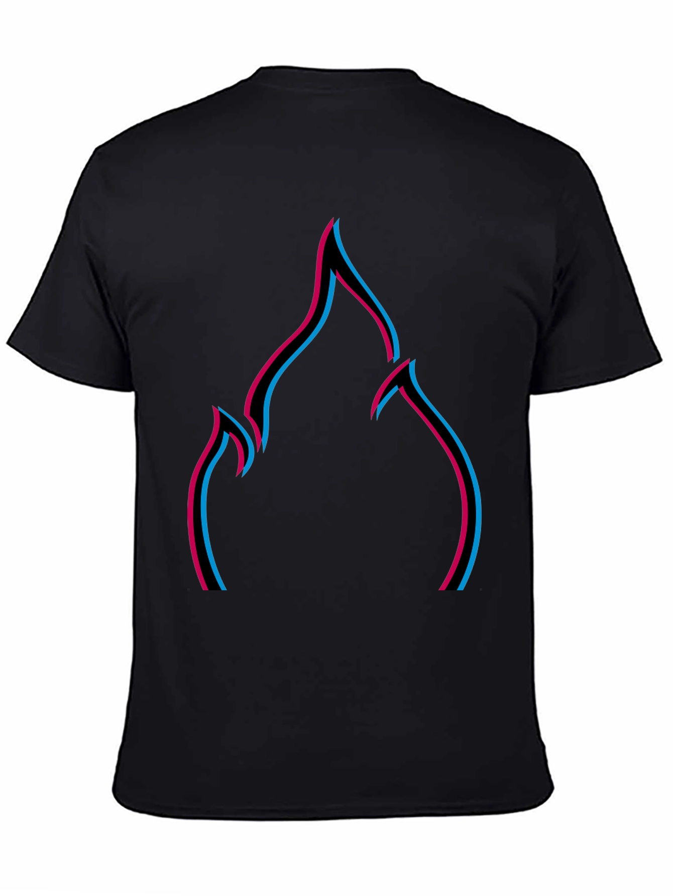 Abstract Flame Graphic Tee - Modern Black T-Shirt
