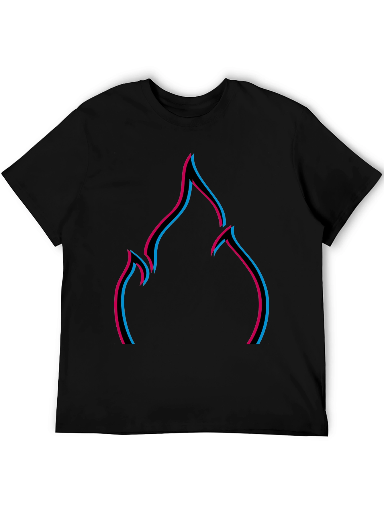 Abstract Flame Graphic Tee - Modern Black T-Shirt
