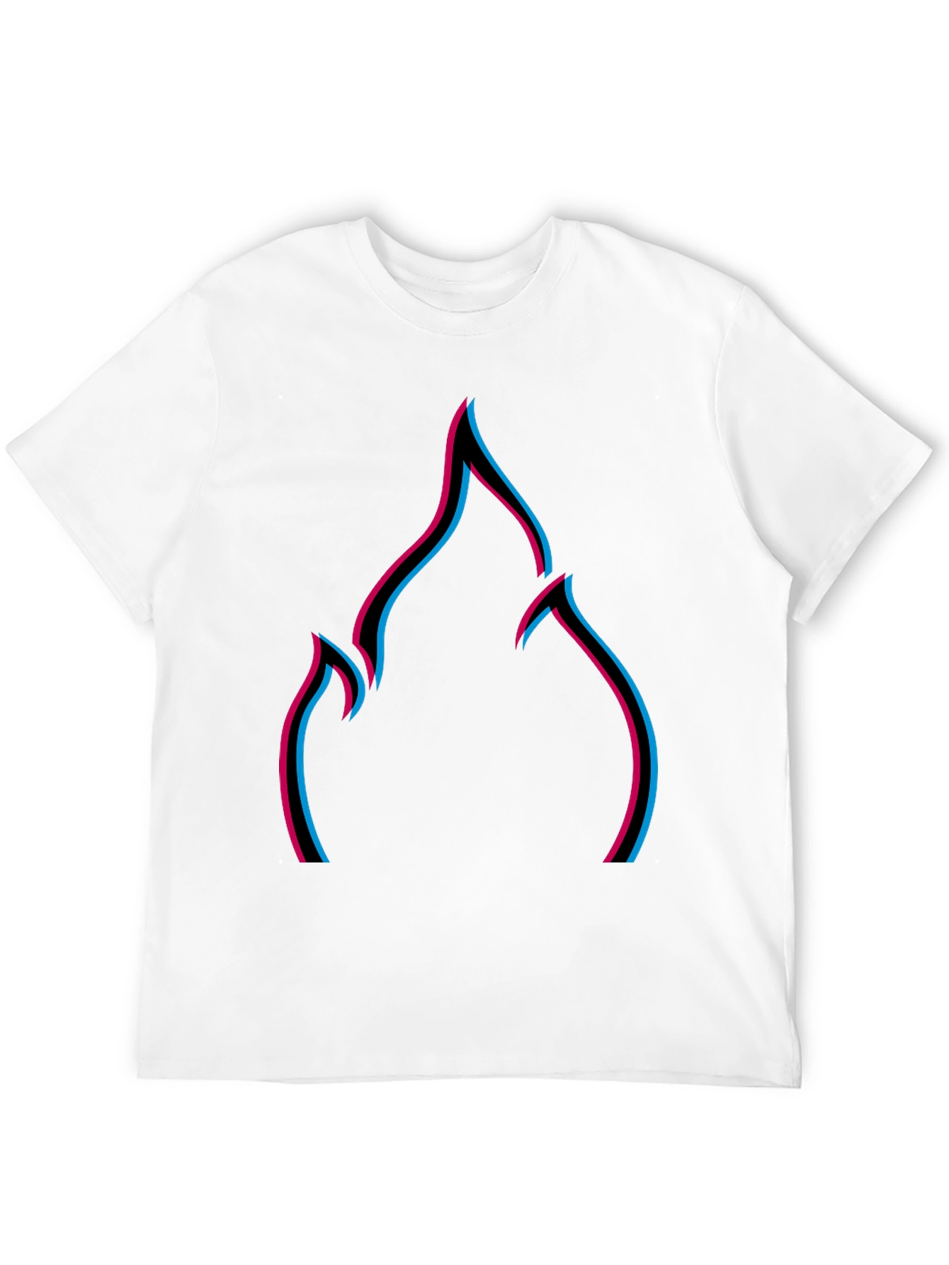 Abstract Flame Graphic Tee - Modern Black T-Shirt