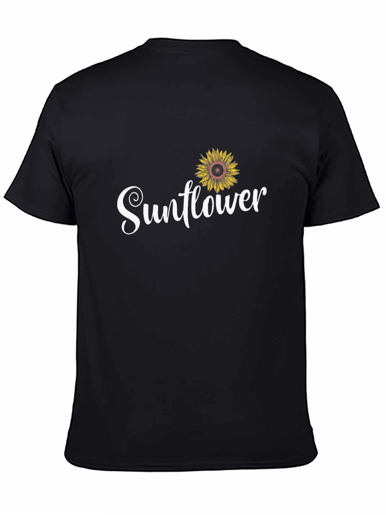 Sunflower Graphic Tee - Black Cotton Casual Shirt