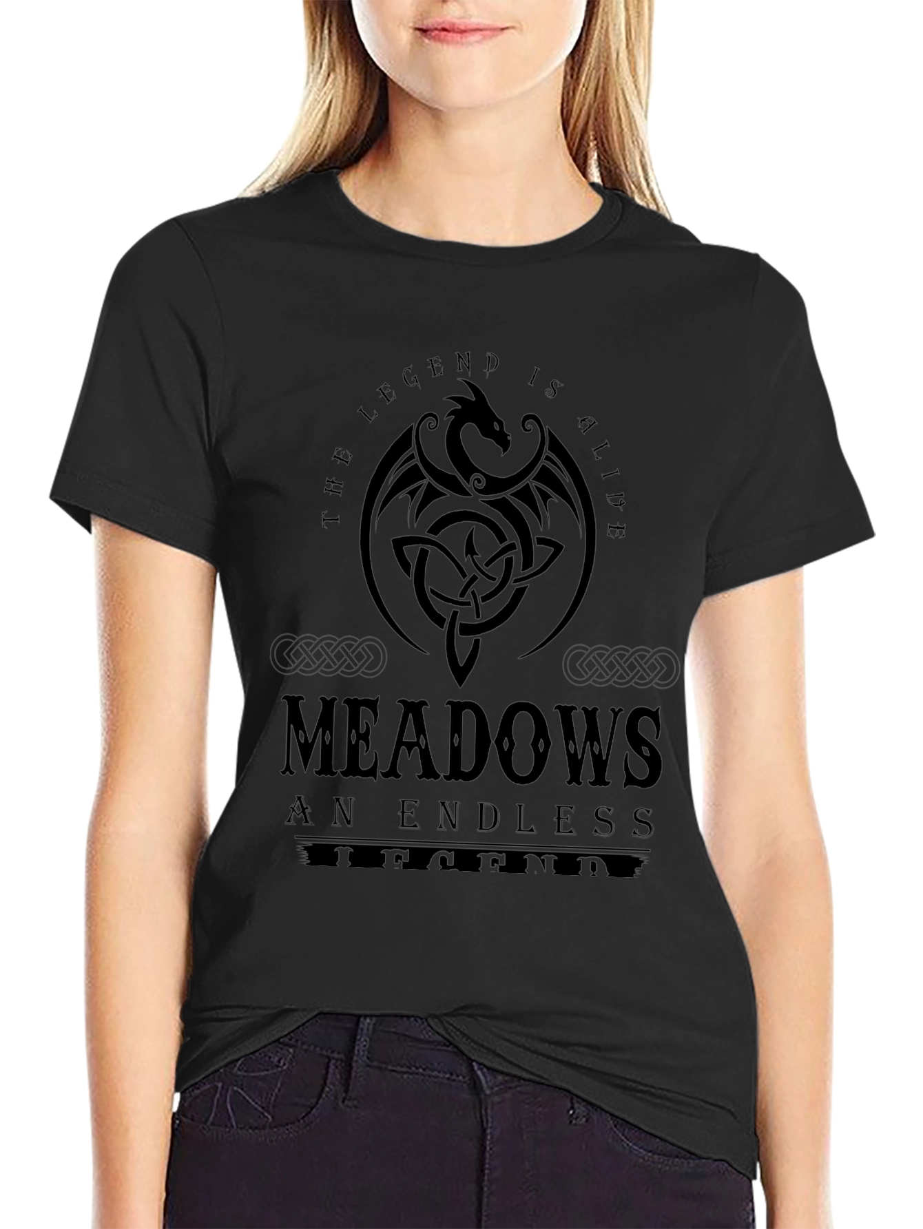 Meadows Legend T-Shirt: Dragon Celtic Knot Design
