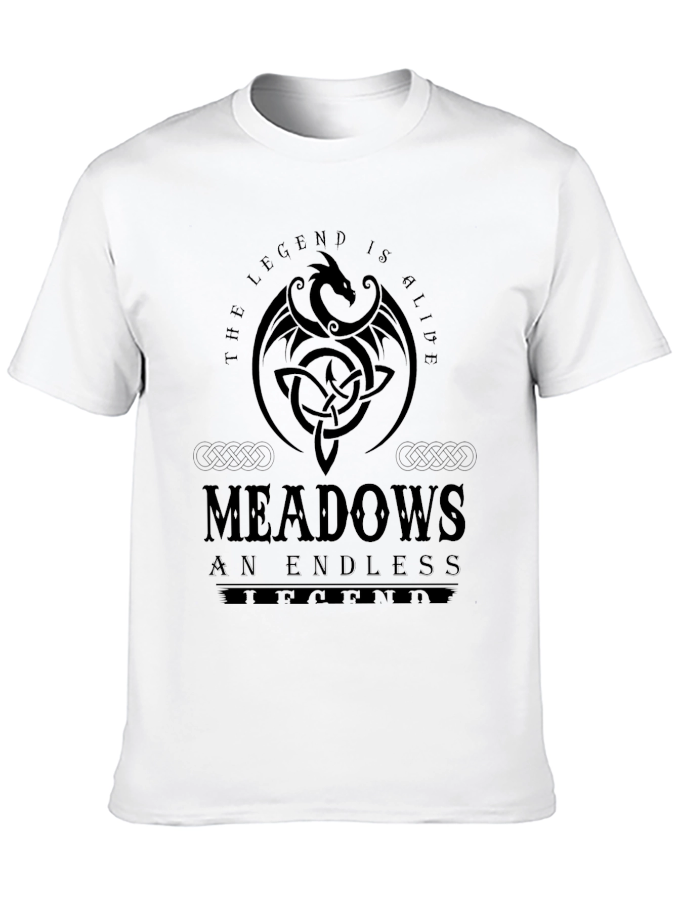 Meadows Legend T-Shirt: Dragon Celtic Knot Design